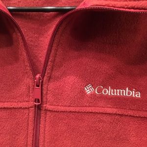 Columbia Dark Red Fleece Full  Zip Jacket